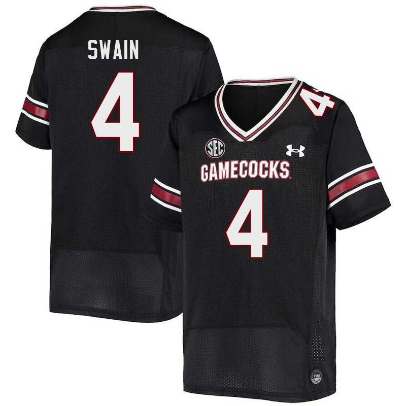 Men #4 Vicari Swain South Carolina Gamecocks College Football Jerseys Stitched-Black